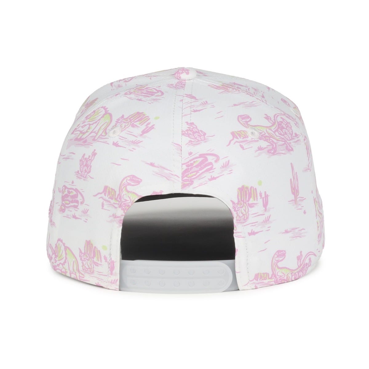 Legendary Headwear QUIVER Sublimated Print Structured Snapback Cap - Dinosaur/White and Pink