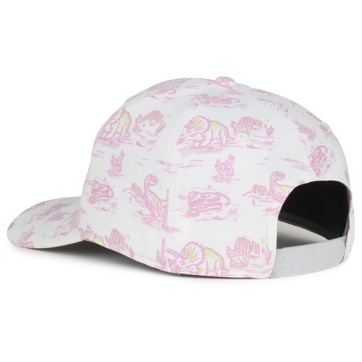 Legendary Headwear QUIVER Sublimated Print Structured Snapback Cap - Dinosaur/White and Pink