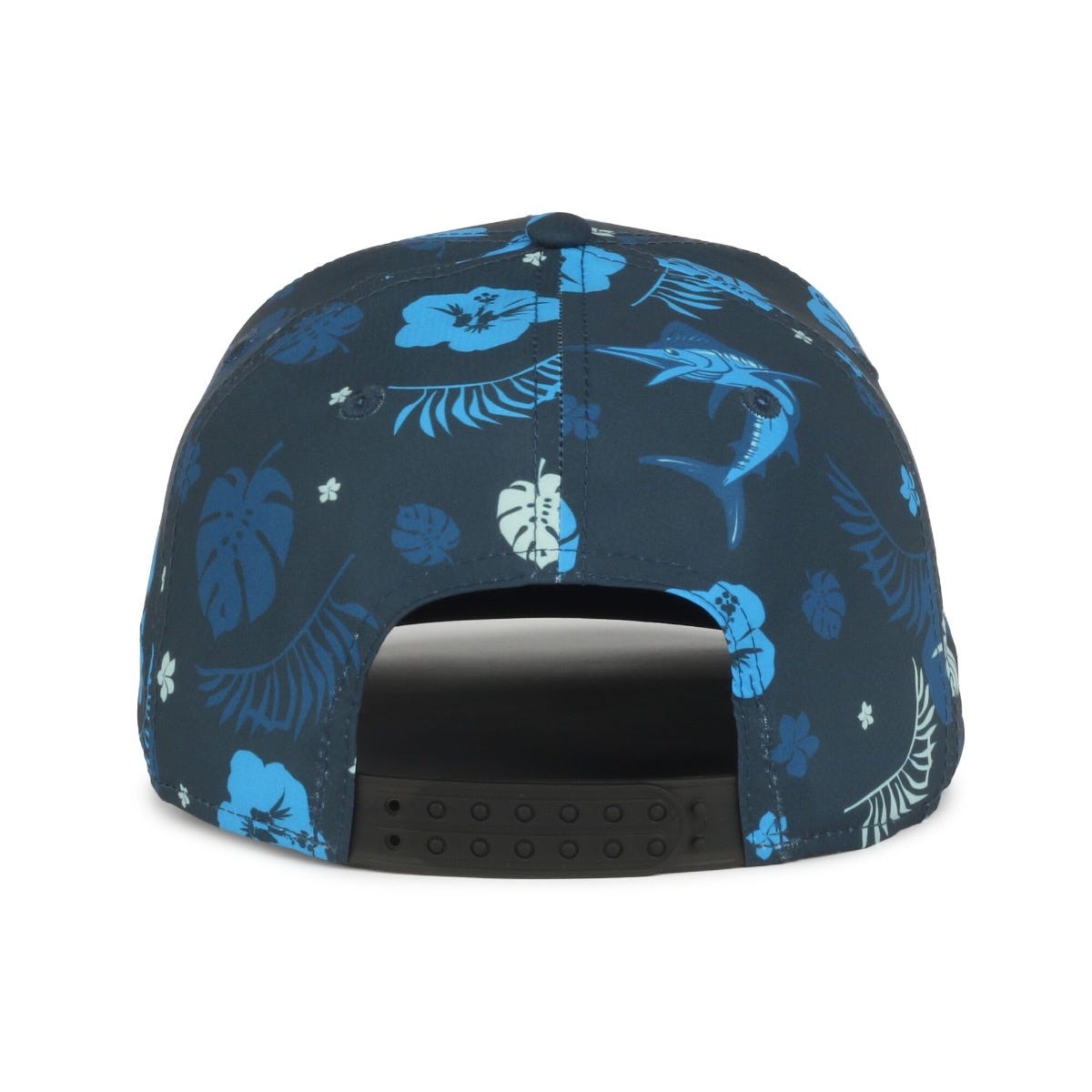Legendary Headwear QUIVER Sublimated Print Structured Snapback Cap - Hibiscus Marlin Navy