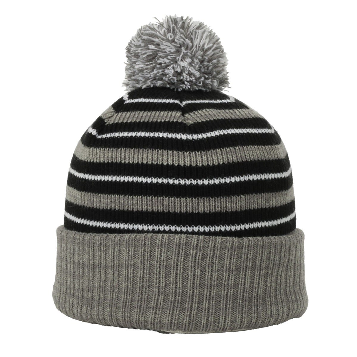 OC Sports RP-100 Removable Pom Watch Cap - Black Grey White