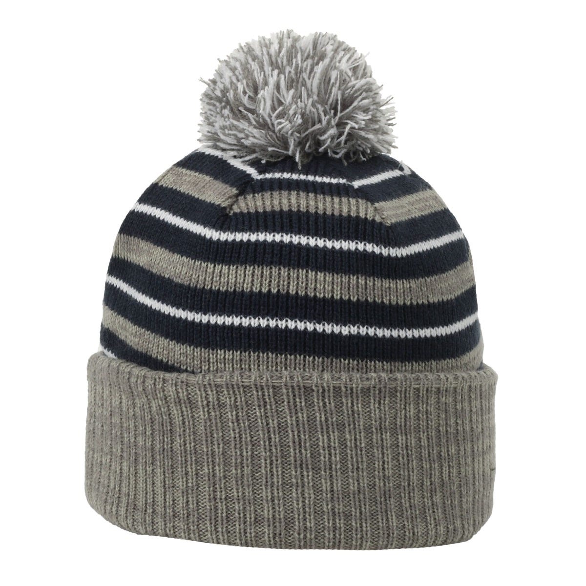 OC Sports RP-100 Removable Pom Watch Cap - Navy Grey White