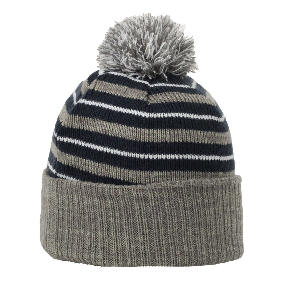 OC Sports RP-100 Removable Pom Watch Cap - Navy Grey White