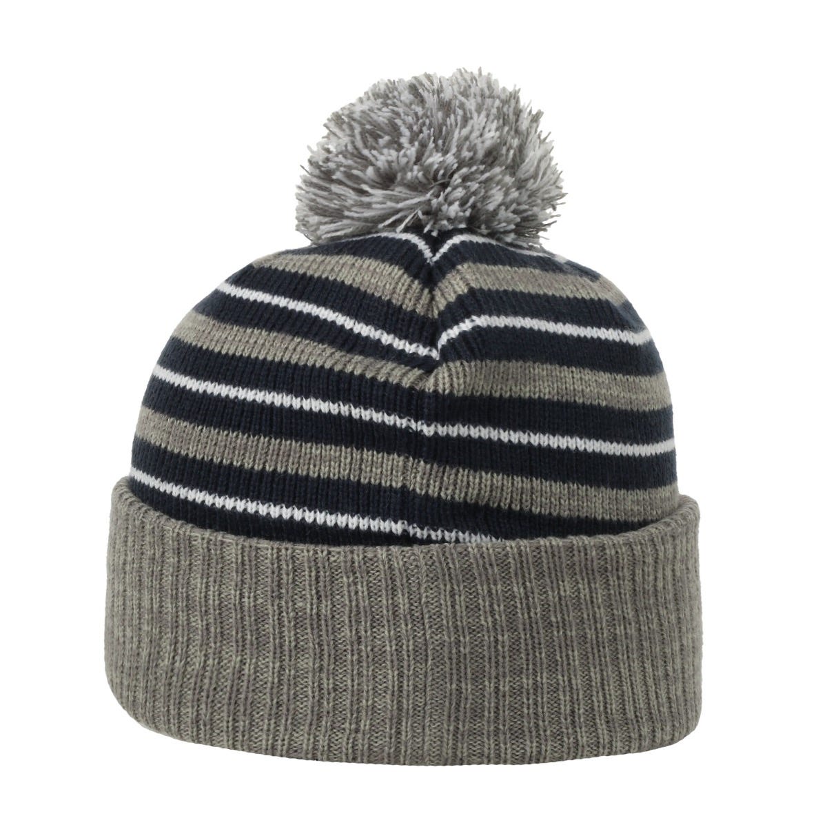 OC Sports RP-100 Removable Pom Watch Cap - Navy Grey White