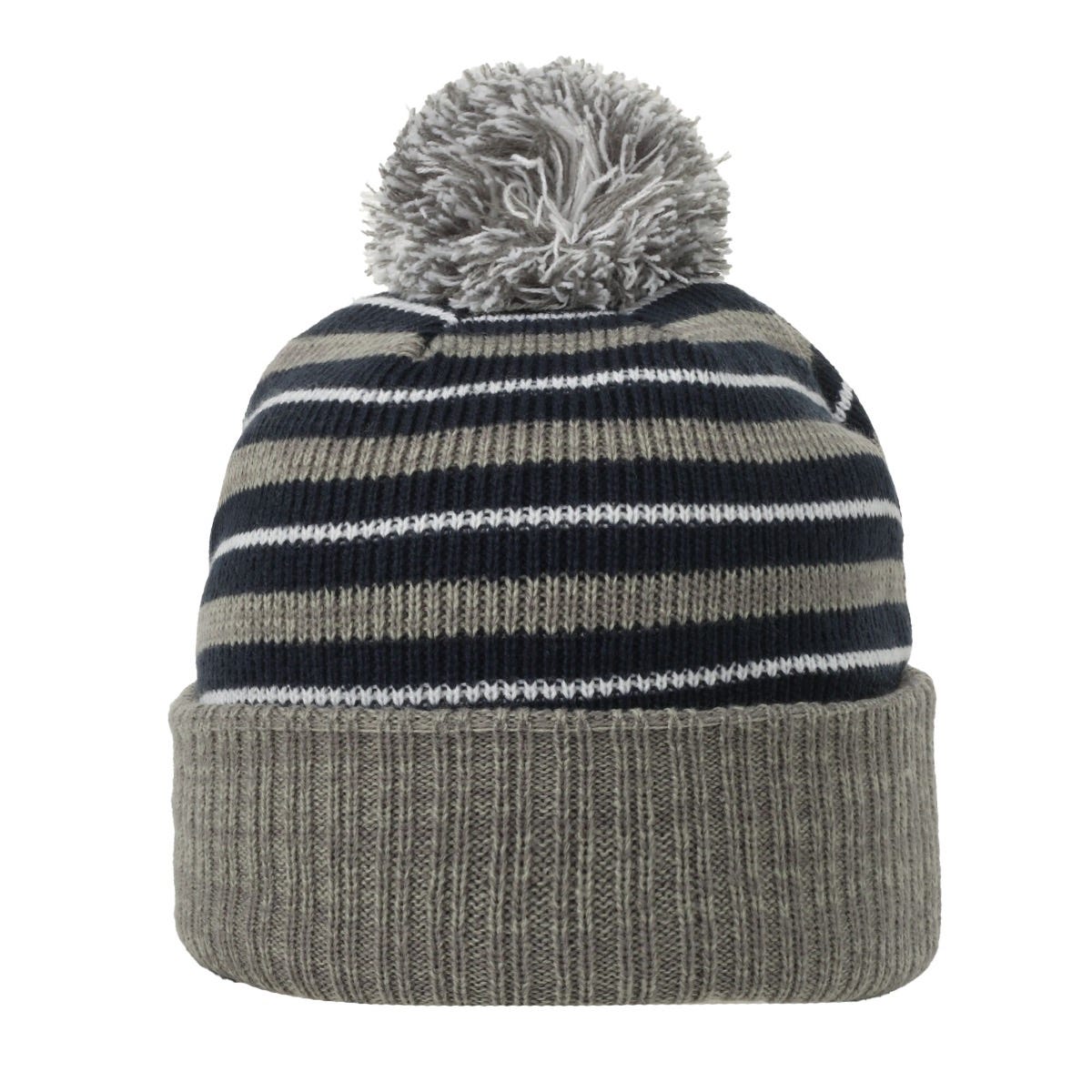 OC Sports RP-100 Removable Pom Watch Cap - Navy Grey White