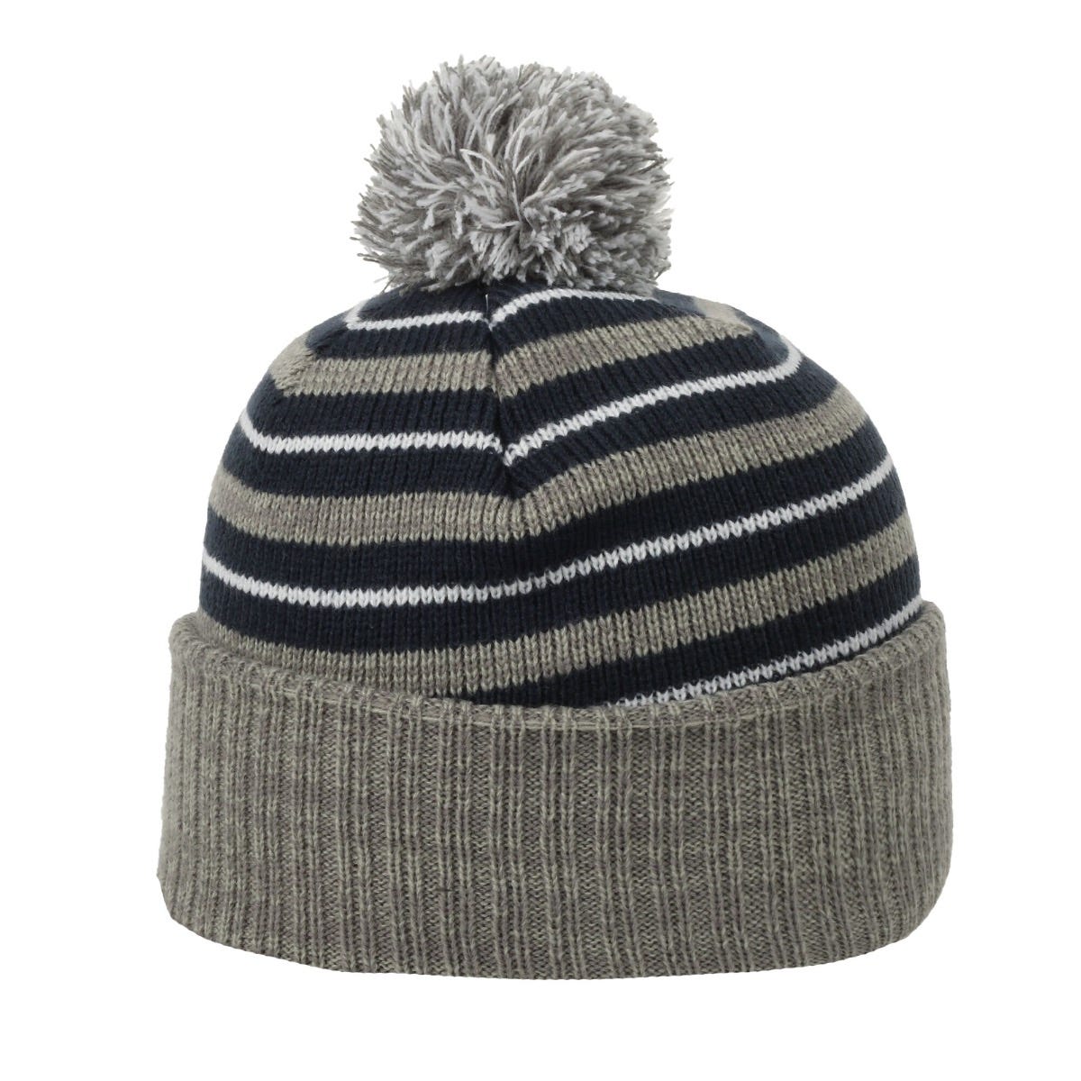 OC Sports RP-100 Removable Pom Watch Cap - Navy Grey White