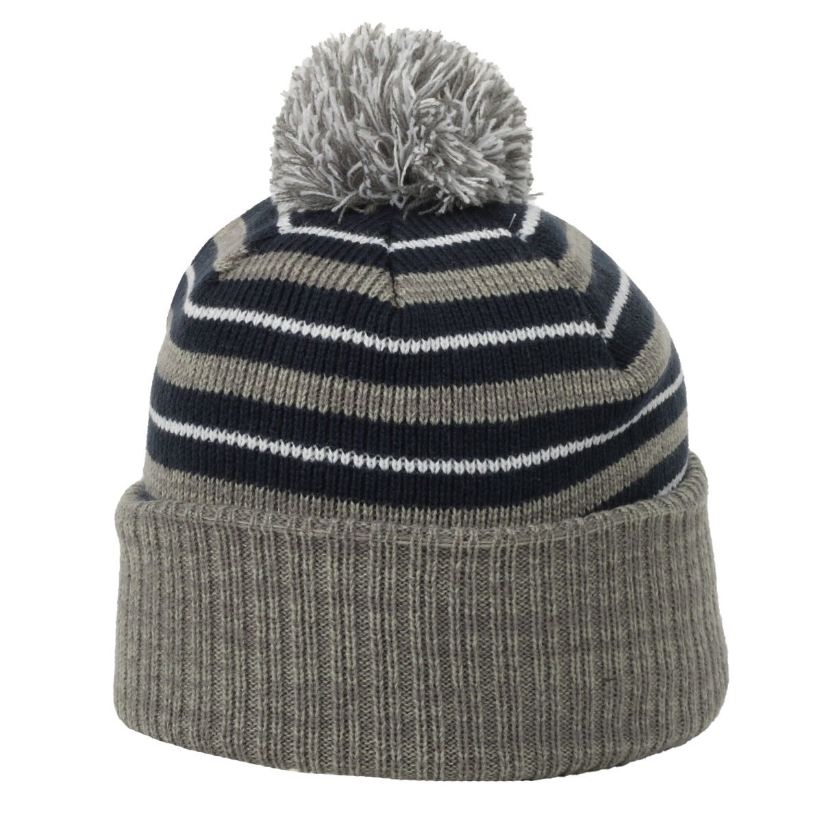 OC Sports RP-100 Removable Pom Watch Cap - Navy Grey White