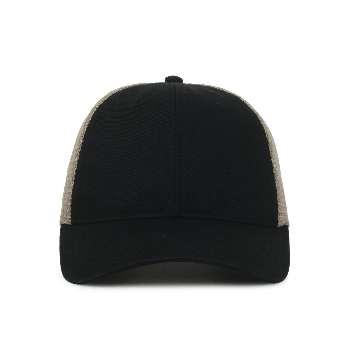 Legendary Headwear SANDBAR Washed Cotton Twill Mesh Back Trucker Cap - Black/Tea Stain