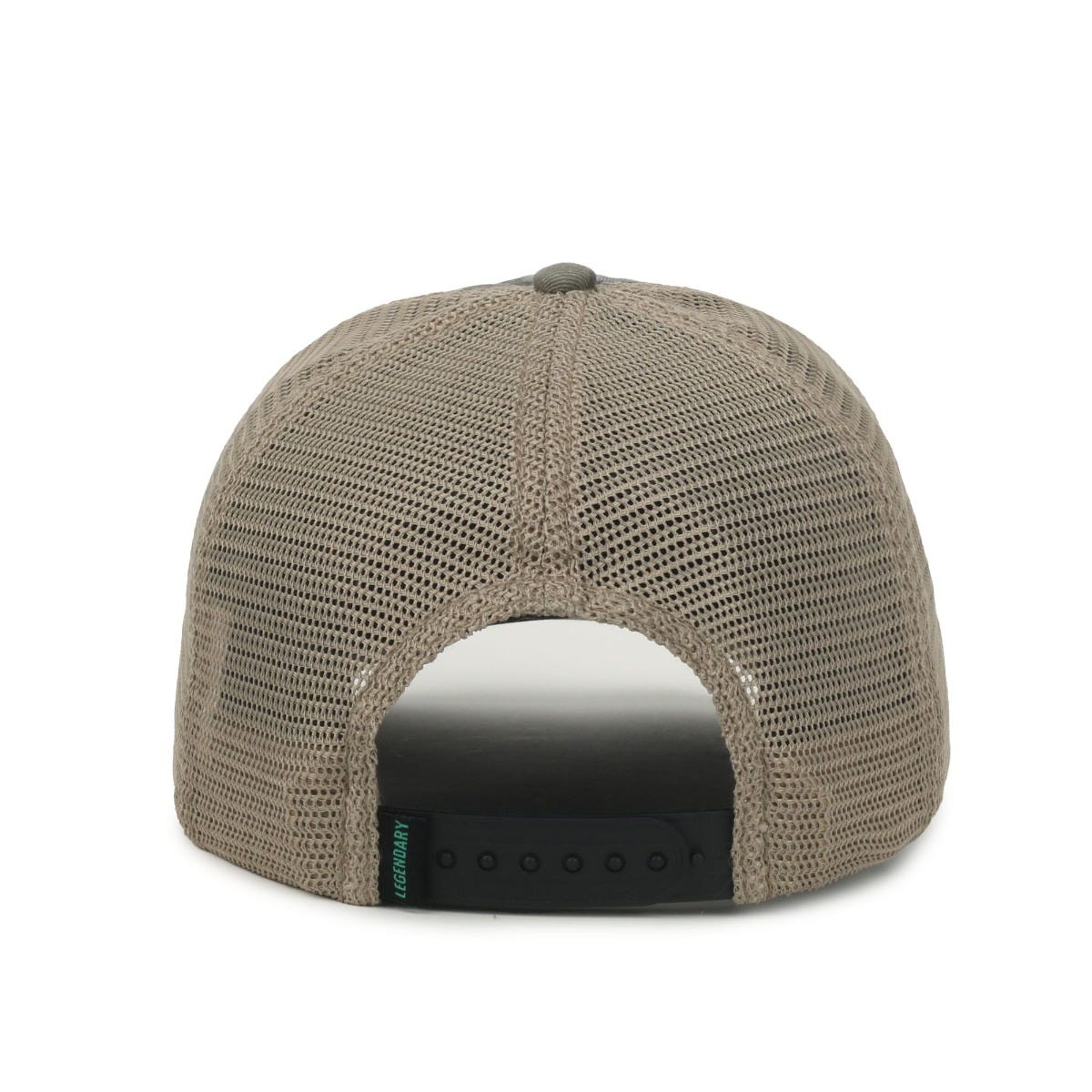 Legendary Headwear SANDBAR Washed Cotton Twill Mesh Back Trucker Cap - Camo/Tea Stain