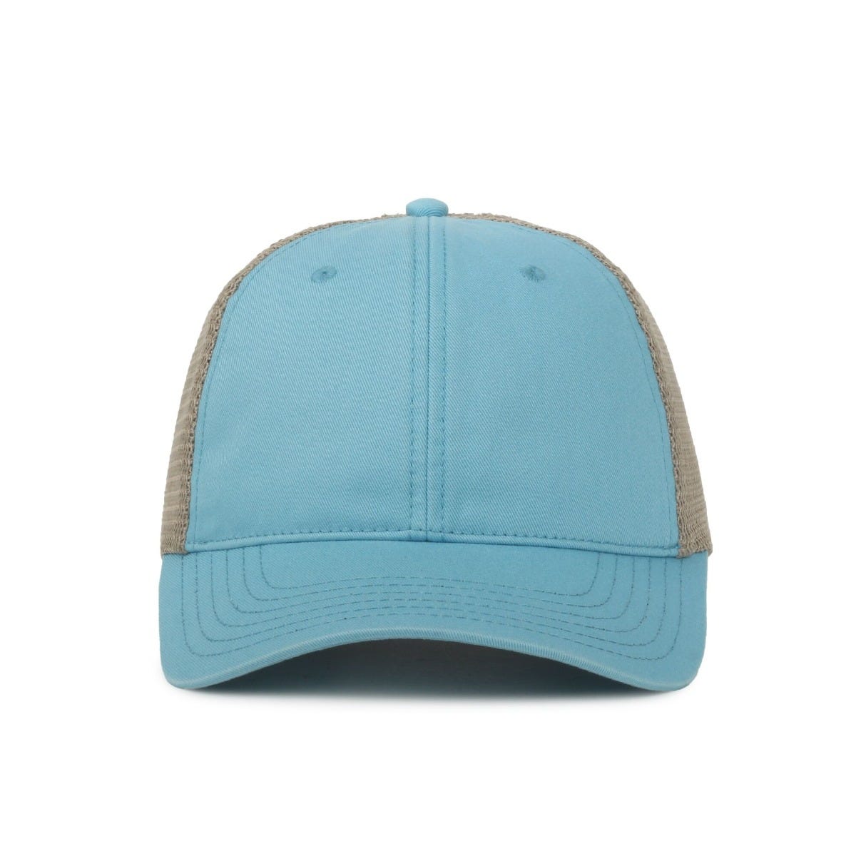 Legendary Headwear SANDBAR Washed Cotton Twill Mesh Back Trucker Cap - Columbia Blue/Tea Stain