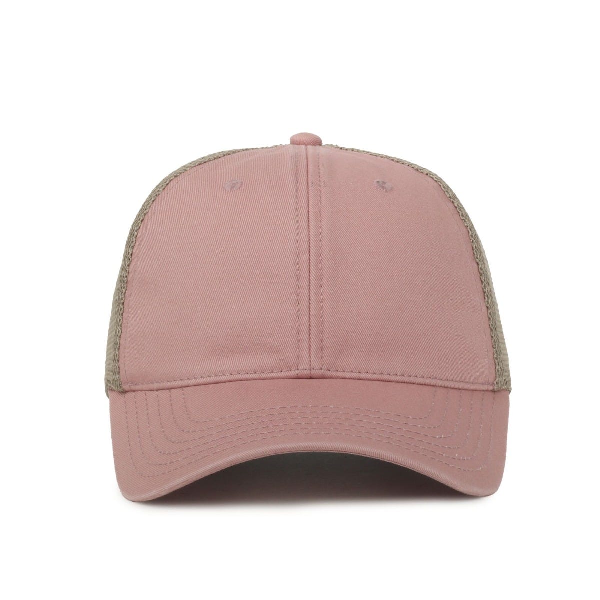 Legendary Headwear SANDBAR Washed Cotton Twill Mesh Back Trucker Cap - Dusty Rose/Tea Stain
