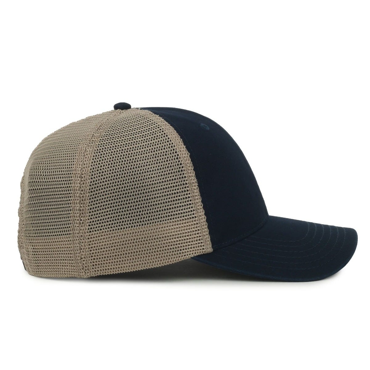 Legendary Headwear SANDBAR Washed Cotton Twill Mesh Back Trucker Cap - Navy/Tea Stain