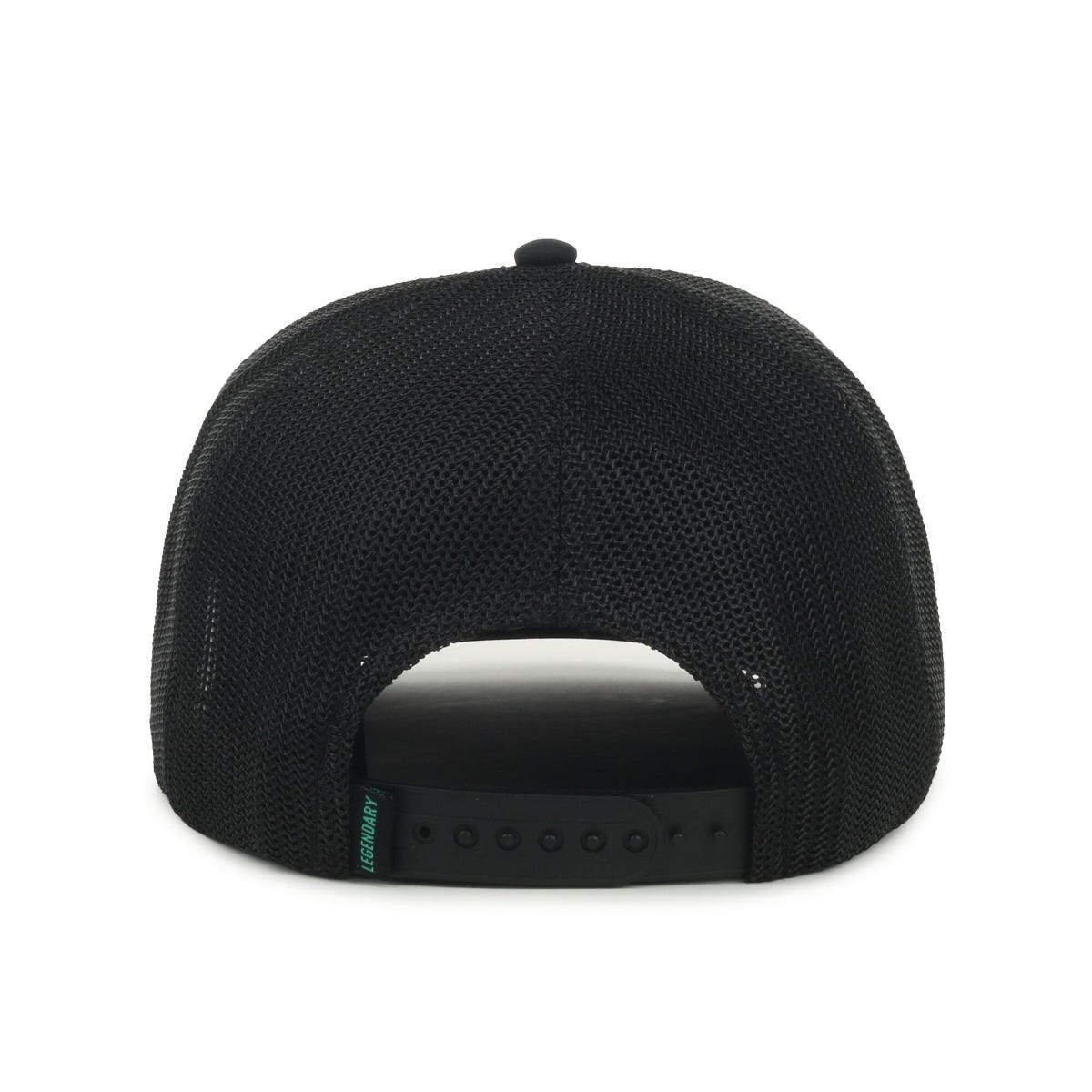 Legendary Headwear SIXER Retro Stretch Mesh Back Trucker Cap - Black