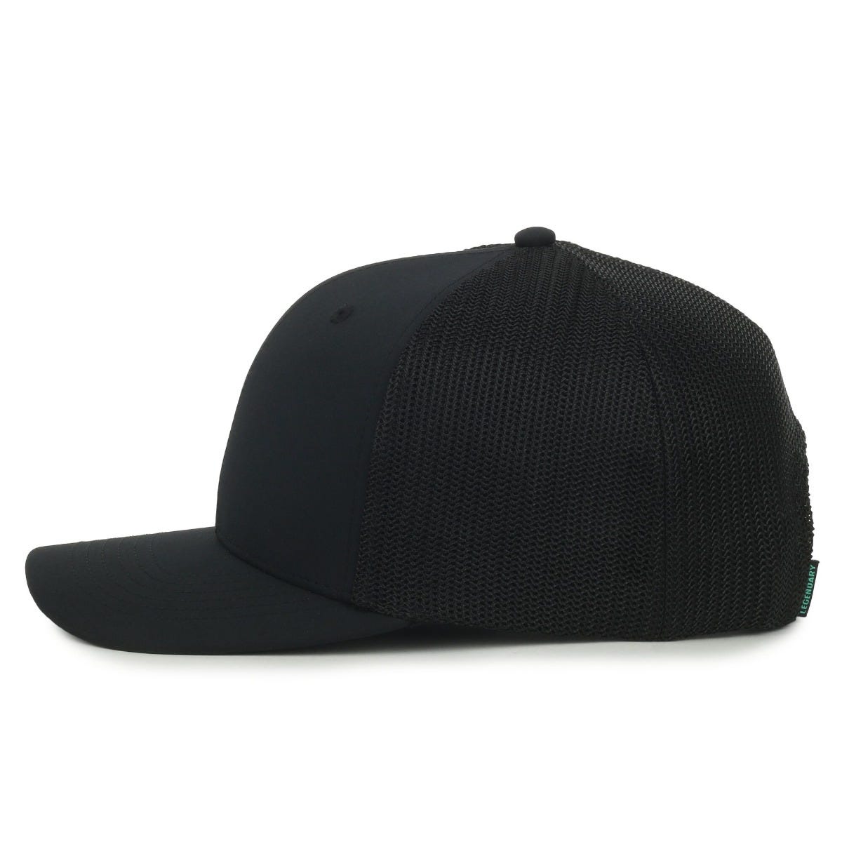 Legendary Headwear SIXER Retro Stretch Mesh Back Trucker Cap - Black