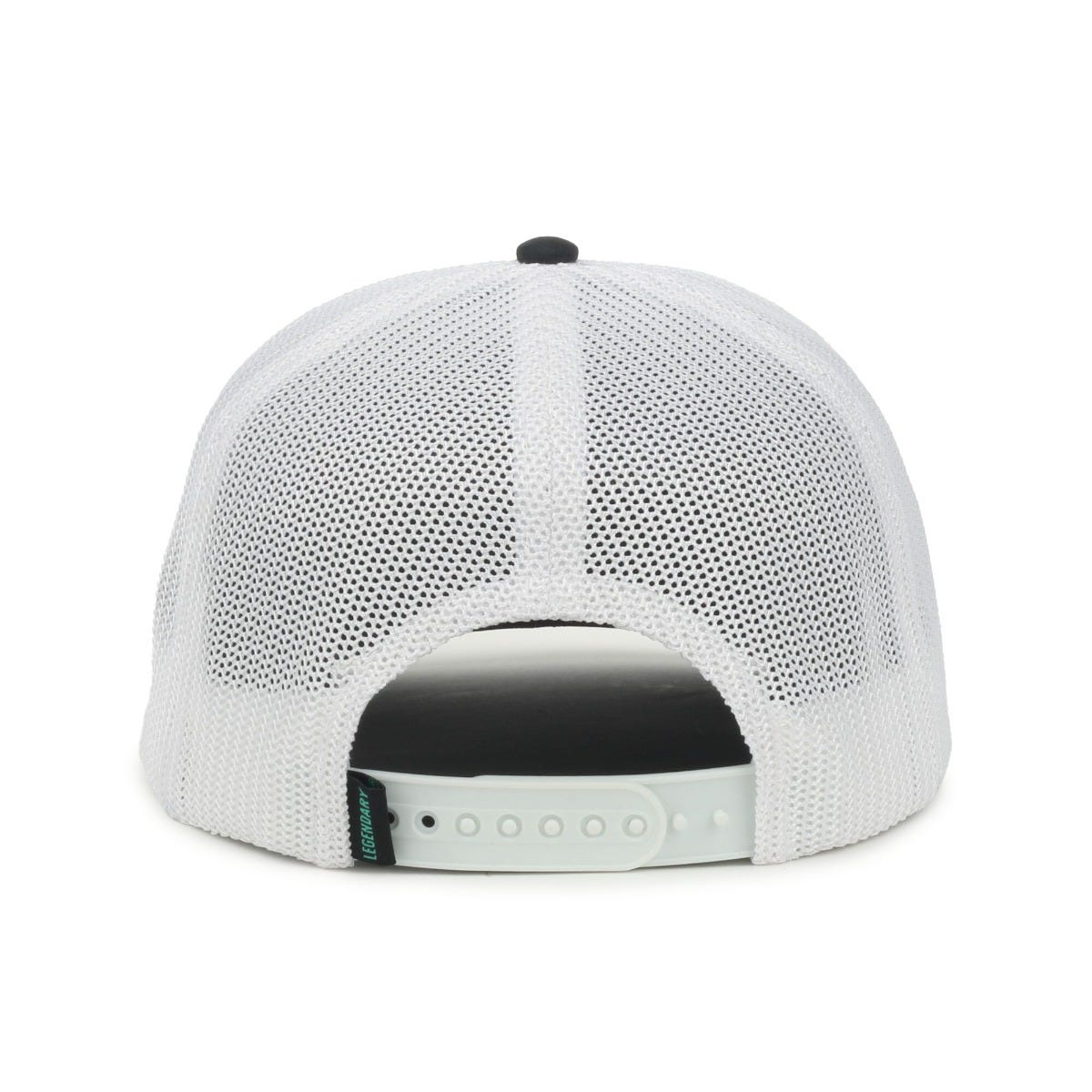 Legendary Headwear SIXER Retro Stretch Mesh Back Trucker Cap - Black/White
