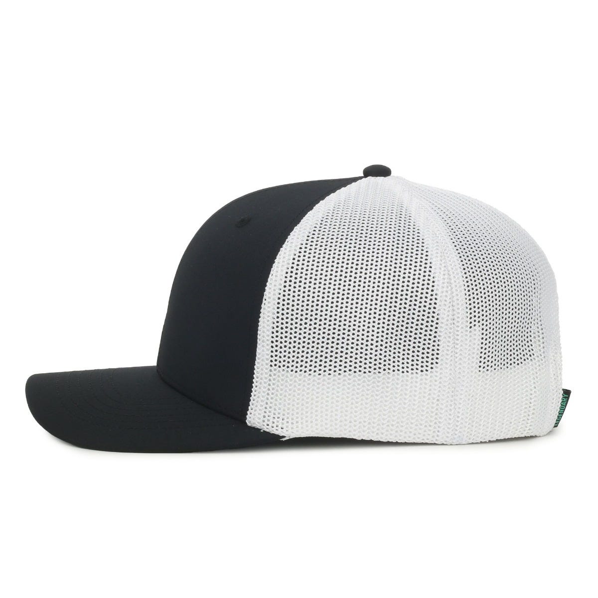 Legendary Headwear SIXER Retro Stretch Mesh Back Trucker Cap - Black/White