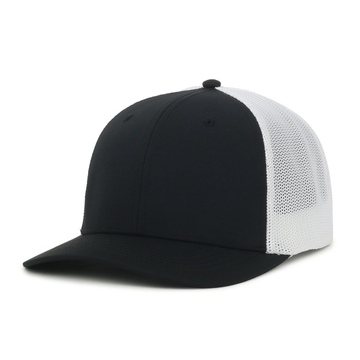 Legendary Headwear SIXER Retro Stretch Mesh Back Trucker Cap - Black/White