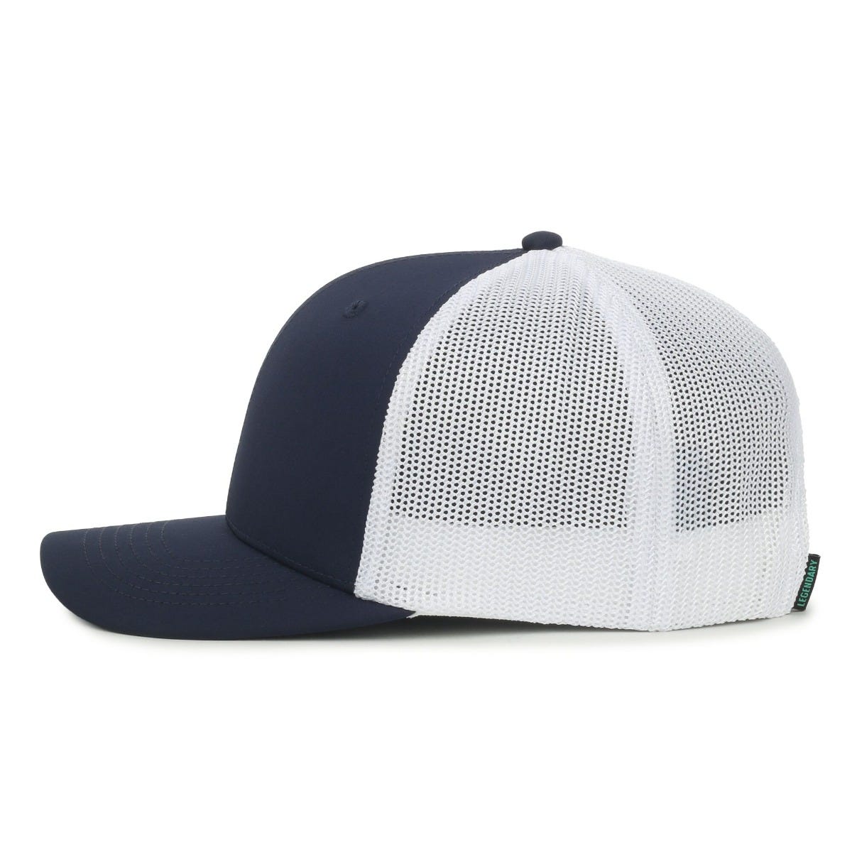 Legendary Headwear SIXER Retro Stretch Mesh Back Trucker Cap - Navy/White
