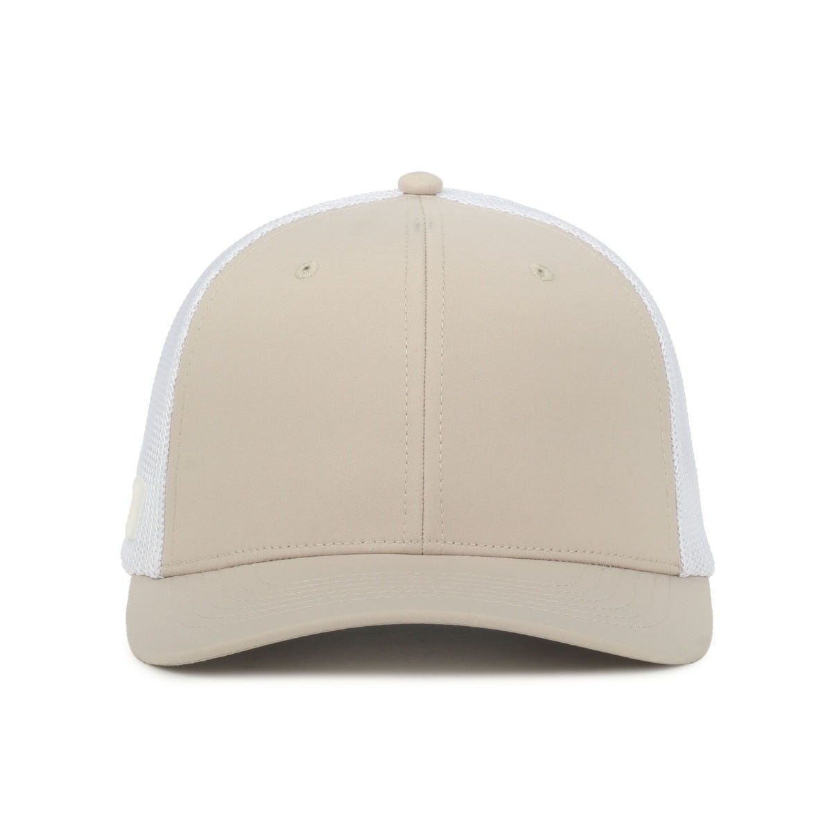 Legendary Headwear SIXER Retro Stretch Mesh Back Trucker Cap - Stone/White