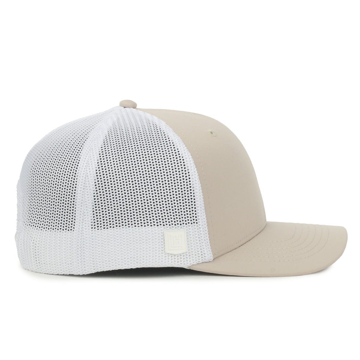 Legendary Headwear SIXER Retro Stretch Mesh Back Trucker Cap - Stone/White