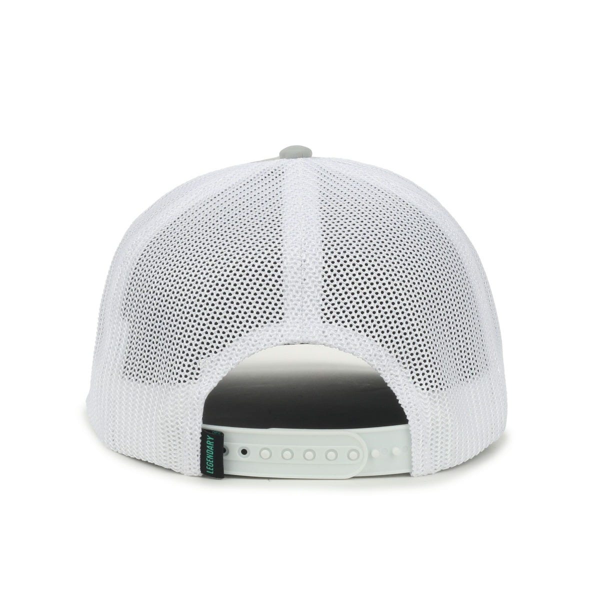 Legendary Headwear SIXER Retro Stretch Mesh Back Trucker Cap - Grey/White