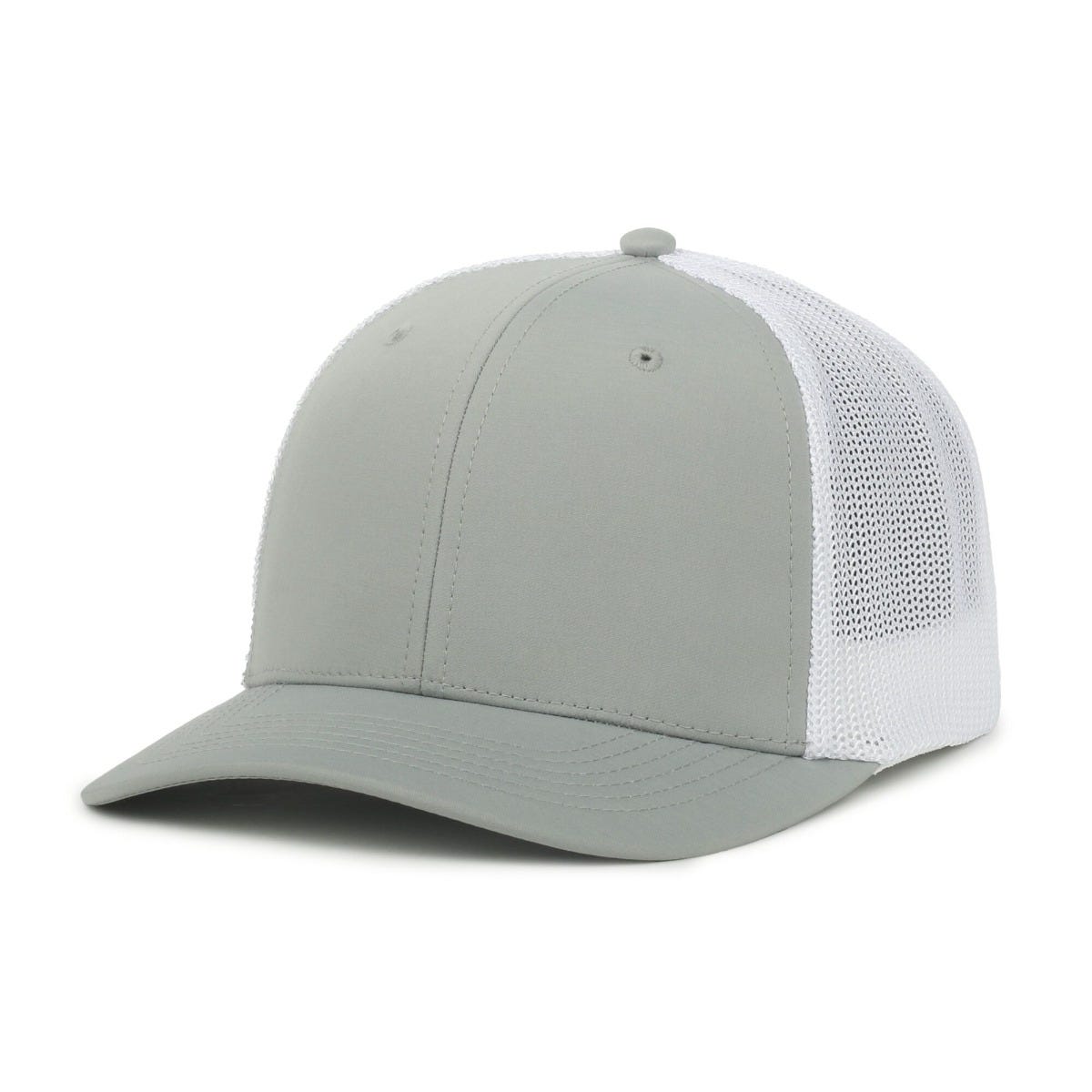 Legendary Headwear SIXER Retro Stretch Mesh Back Trucker Cap - Grey/White