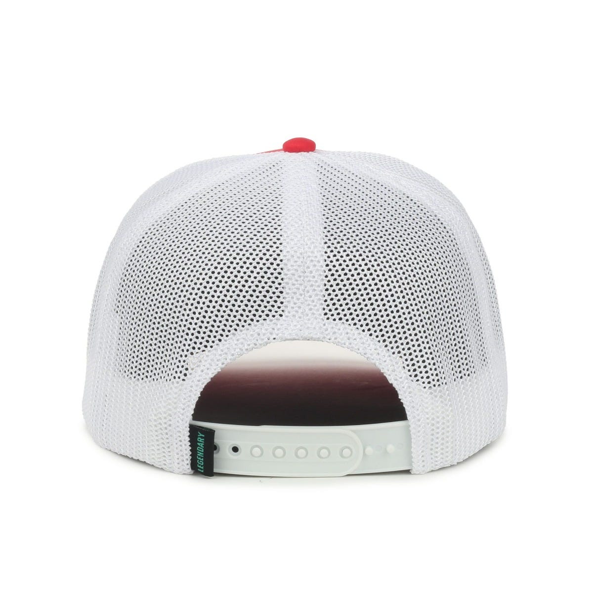 Legendary Headwear SIXER Retro Stretch Mesh Back Trucker Cap - Red/White