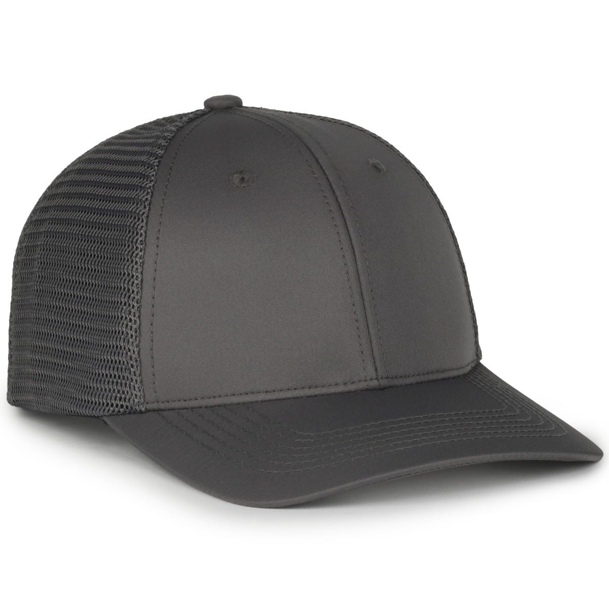 Legendary Headwear UPPERS Greenline Recycled Mesh Back Trucker Cap - Charcoal/Charcoal