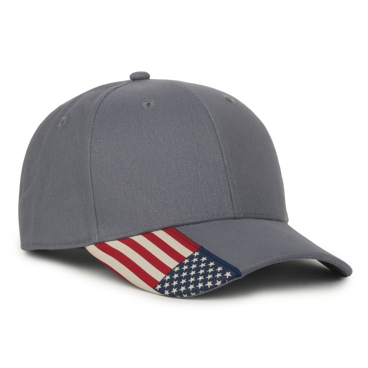 OC Sports USA-300 Adjustable American Flag on Bill Cap - Charcoal