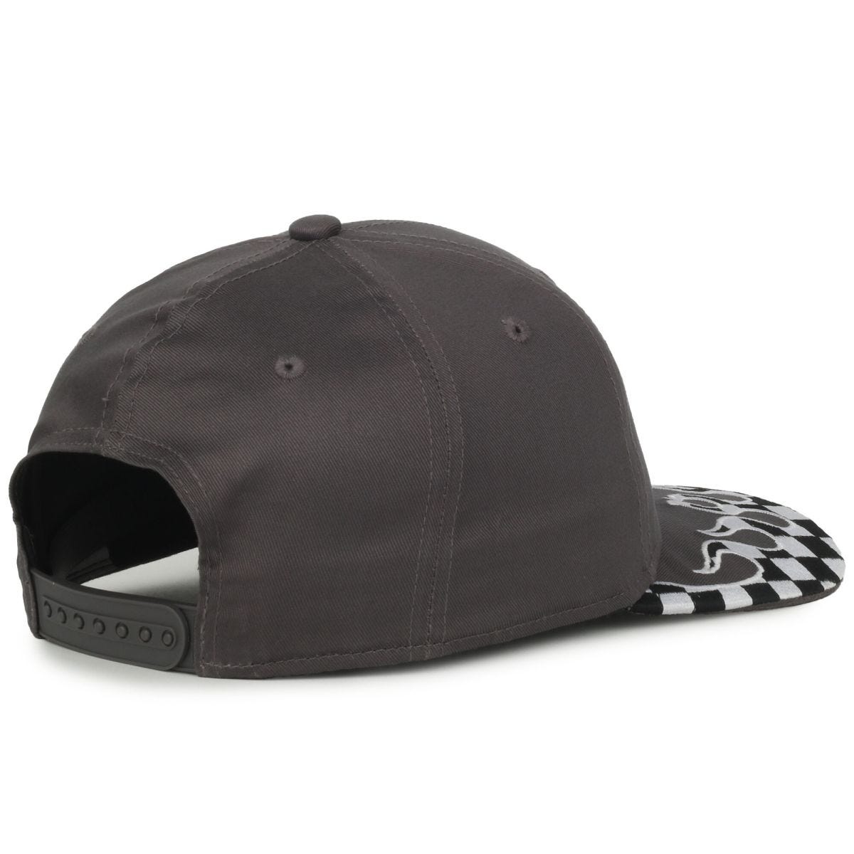 OC Sports VROOM-01 Checkered Flame Solid Back Cap - Charcoal