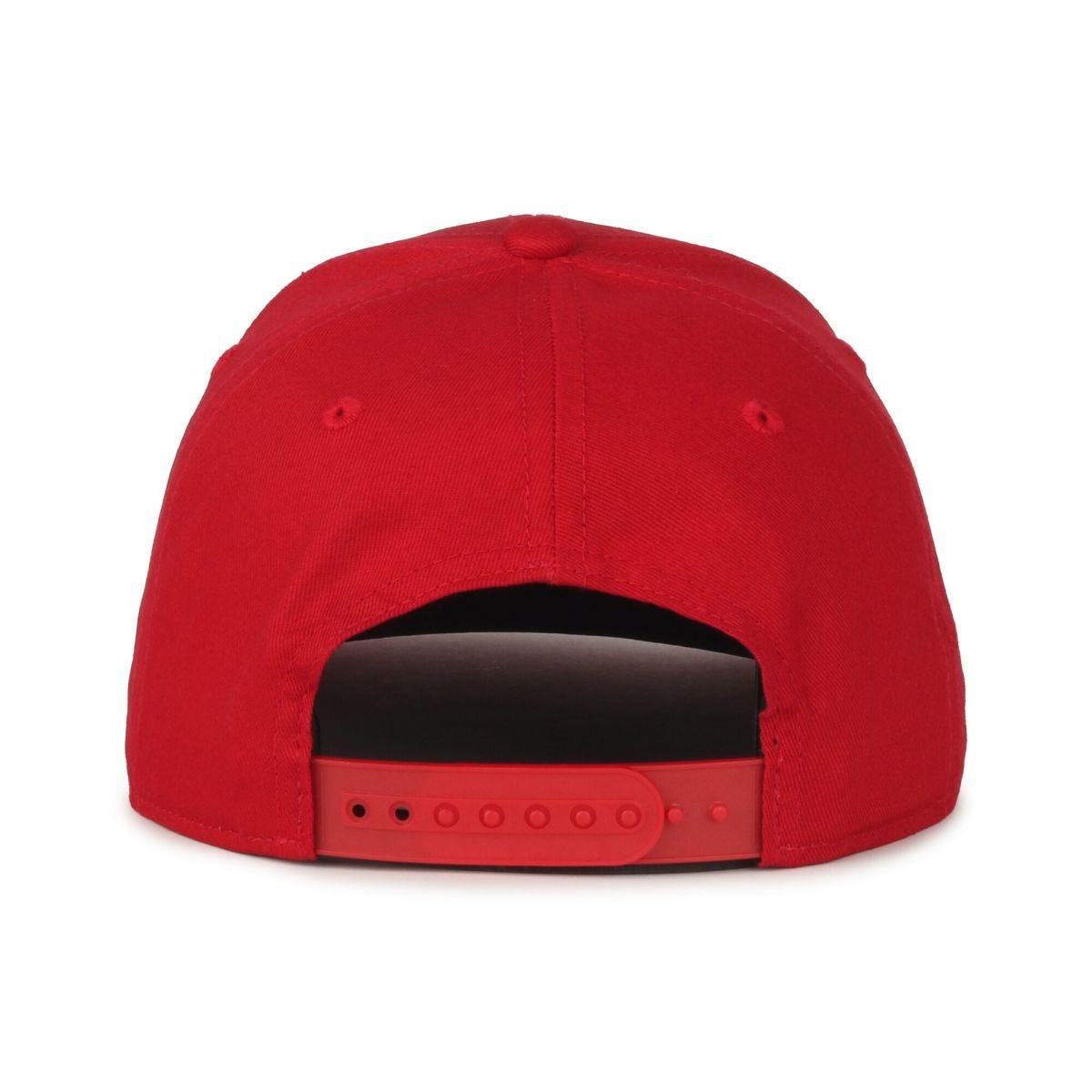 OC Sports VROOM-01 Checkered Flame Solid Back Cap - Red