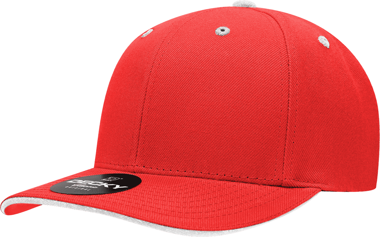 Decky 2003 Sandwich Visor Baseball Cap - Red White - one Size Fits Most