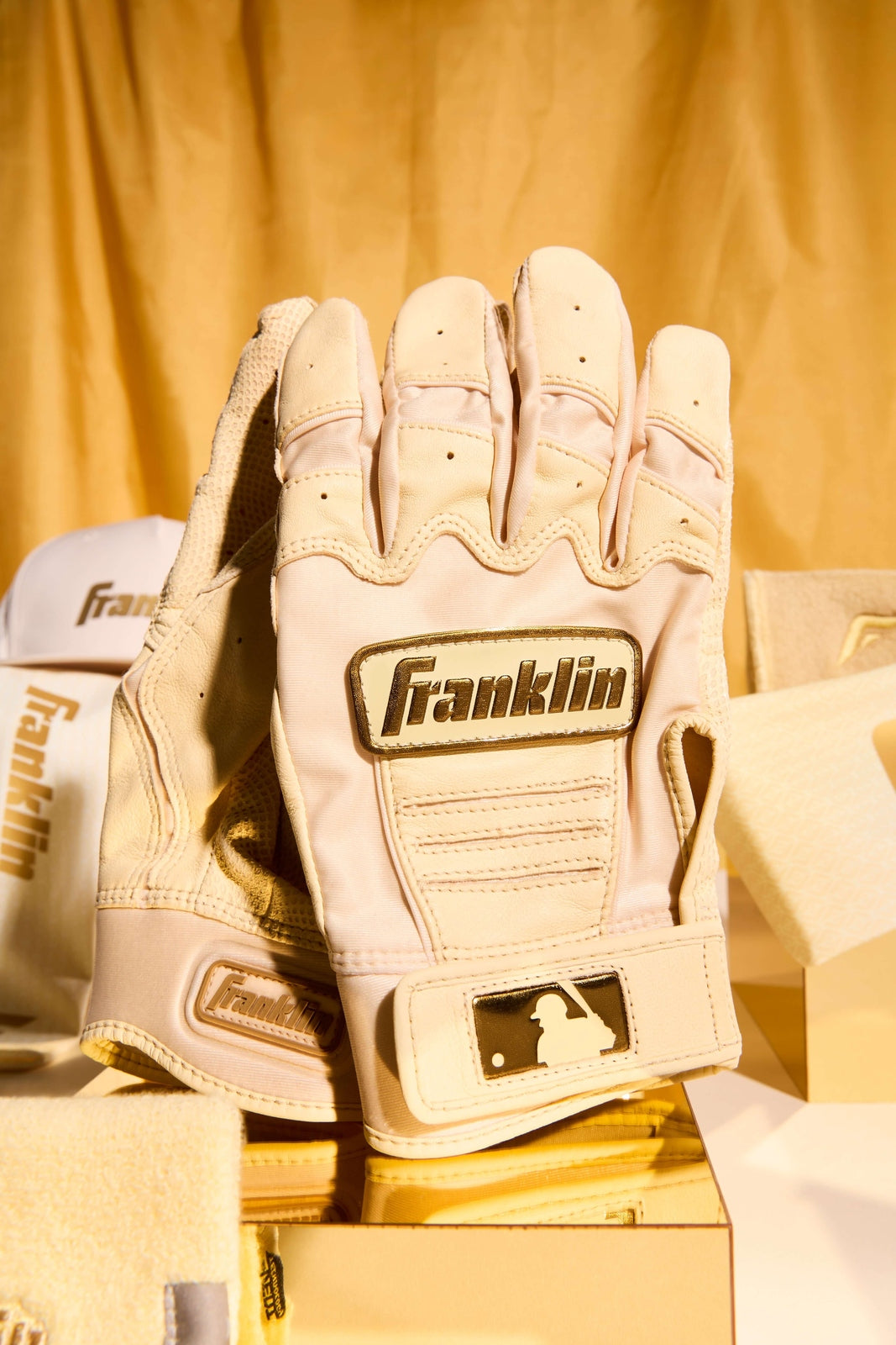 Franklin Adult CFX Pro Batting Gloves - Vanilla Gold - HIT a Double - 1