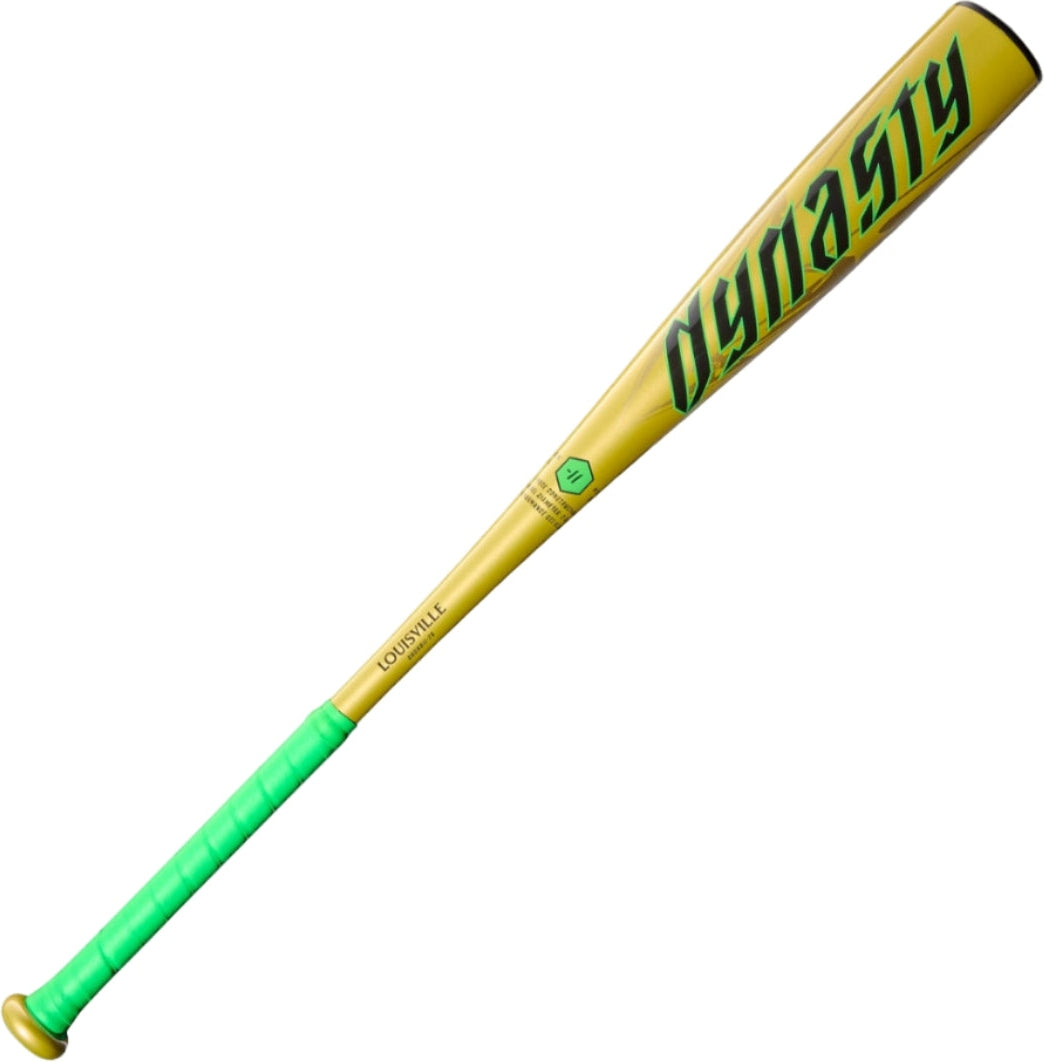 Louisville Slugger 2026 Dynasty (-11) USA Approved Bat - Green Yellow - HIT a Duble - 2
