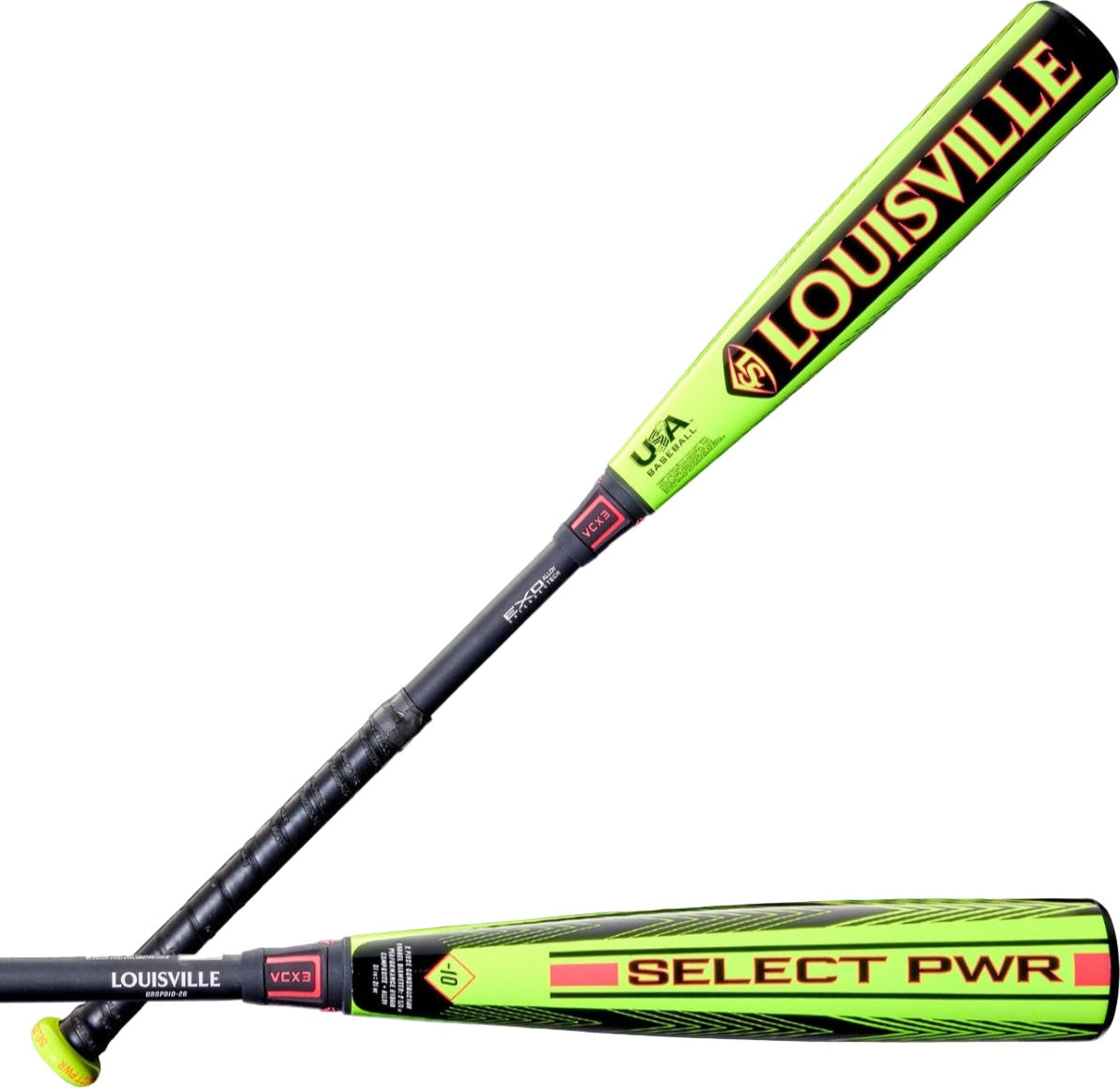 Louisville Slugger 2026 Select PWR (-10) USA Approved Bat - Black Lime - HIT a Duble - 1