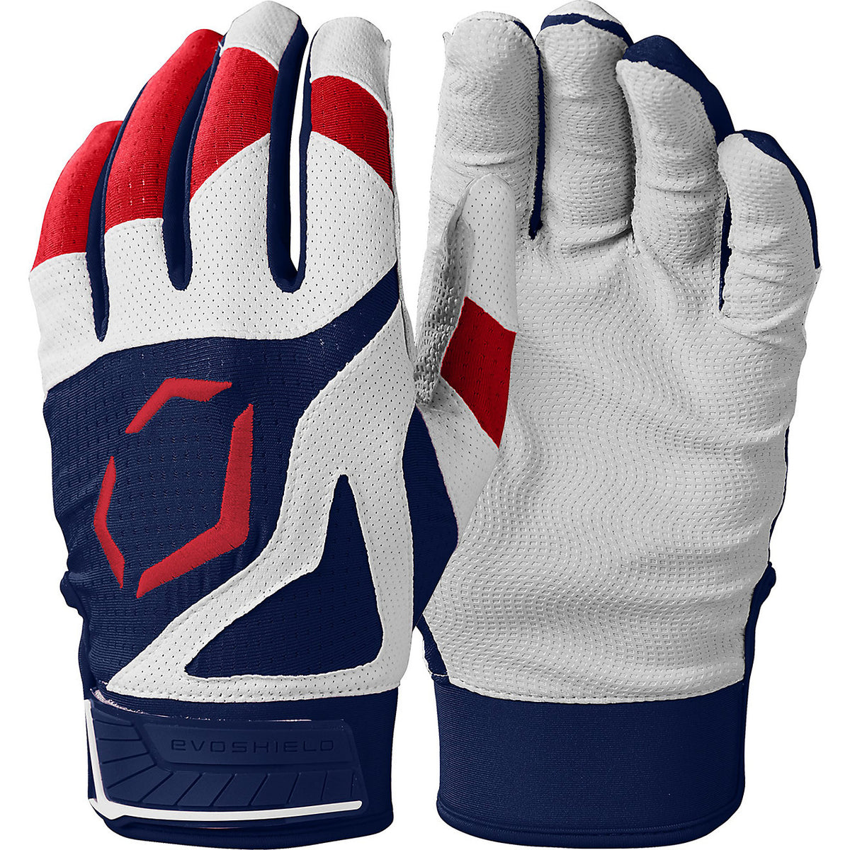 EvoShield Youth SRZ-1 Batting Gloves - Navy Scarlet