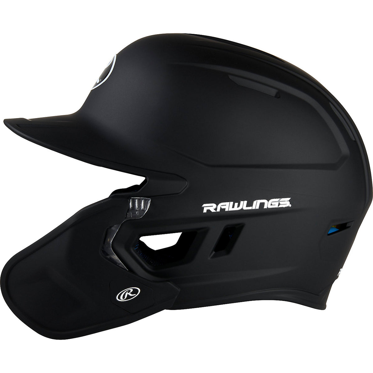 Rawlings Mach Matte Color Batting Helmet with Adjustable Jaw Guard - Black - HIT a Double - 2
