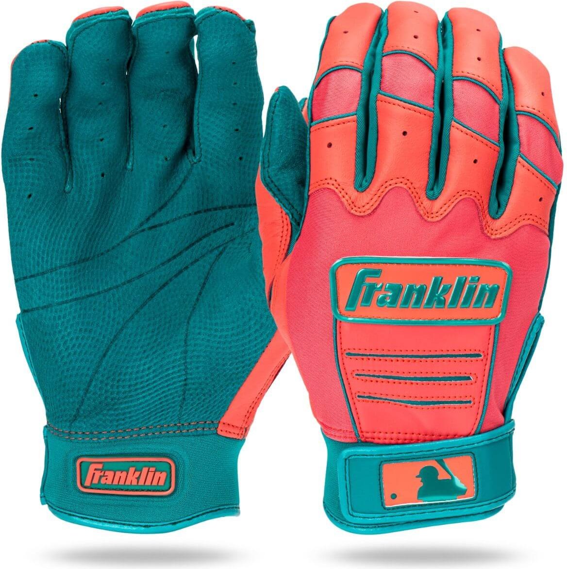 Franklin Youth CFX Pro Batting Gloves  - Teal Coral - HIT a Double - 1