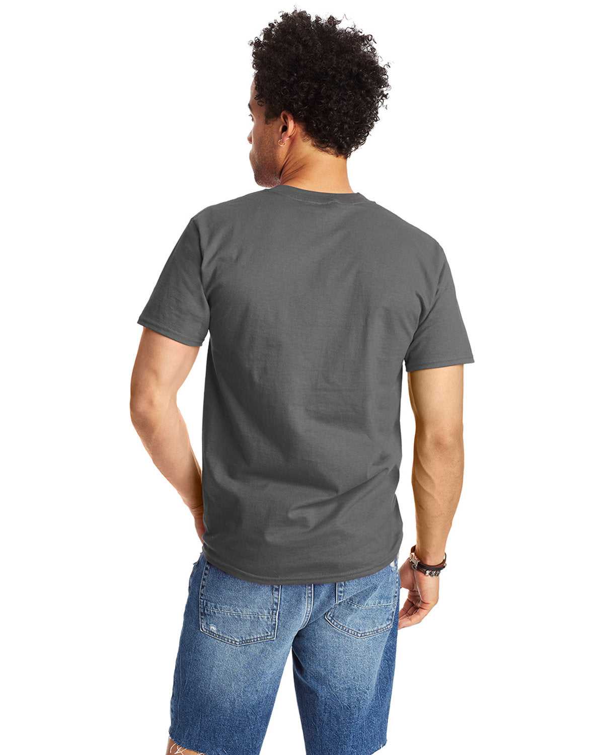 Hanes 518T Beefy-T Tall Short Sleeve T-Shirt - Smoke Grey - HIT a Double - 3