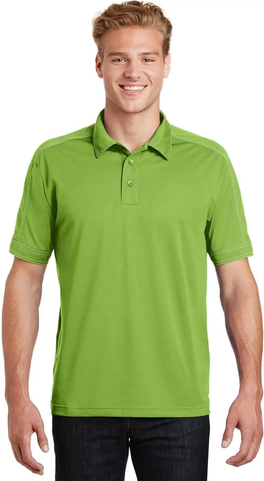 Sport-tek St659 Contrast Stitch Micropique Sport-wick Polo - Green Oasis