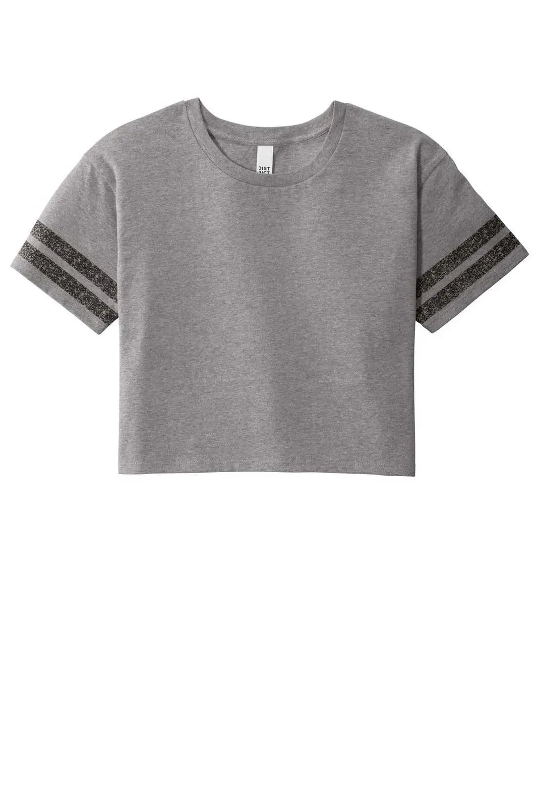 District Dt488 Women’s Scorecard Crop Tee - Heathered Nickel Black
