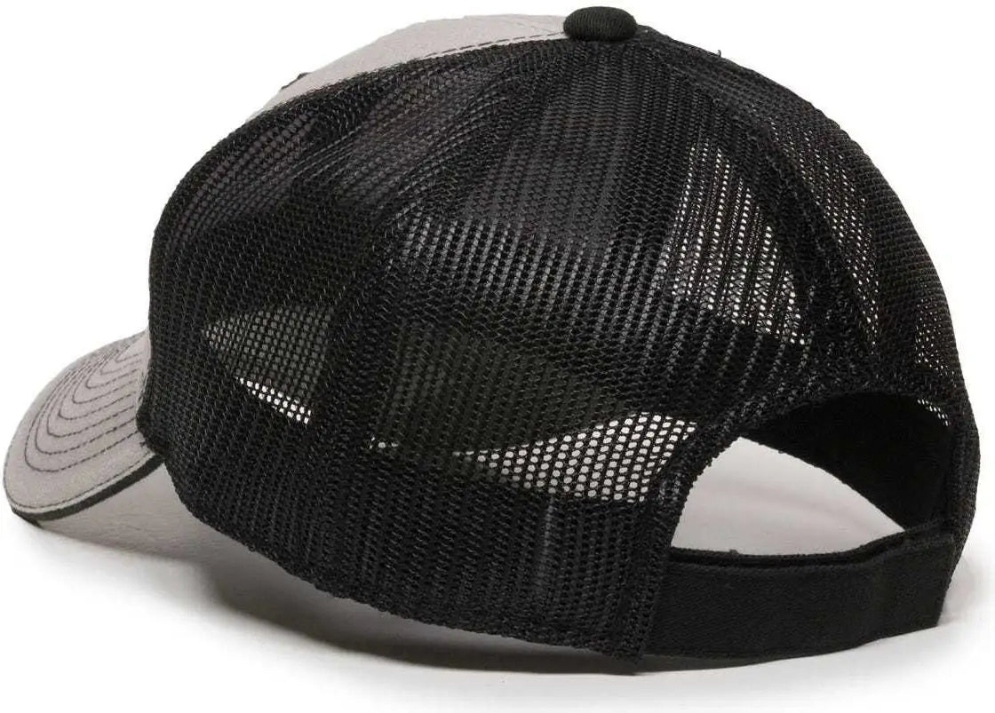 Oc Sports Gwt-101m Adjustable Mesh Back Cap - Light Grey Black - Gray / 6 7/8’’ - 7 1/2’’