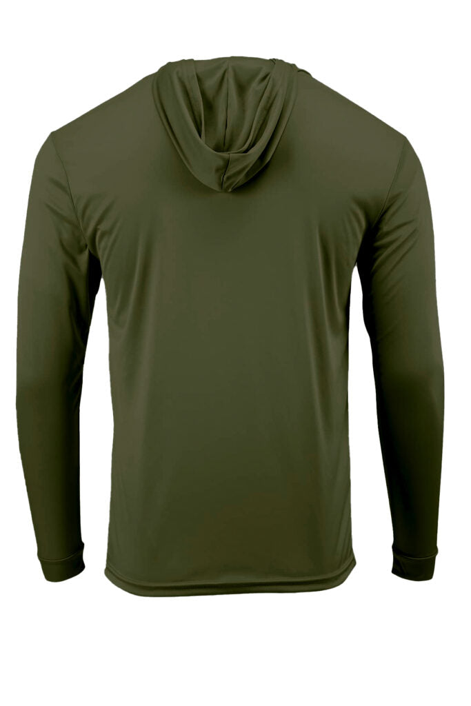 Paragon 220 Bahama Performance Hooded Long Sleeve T-Shirt - Olive Green
