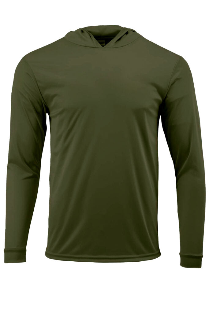 Paragon 220 Bahama Performance Hooded Long Sleeve T-Shirt - Olive Green