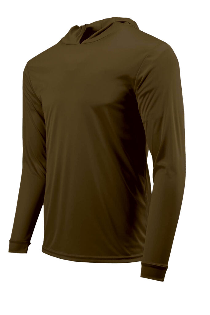 Paragon 220 Bahama Performance Hooded Long Sleeve T-Shirt - Woodland Brown