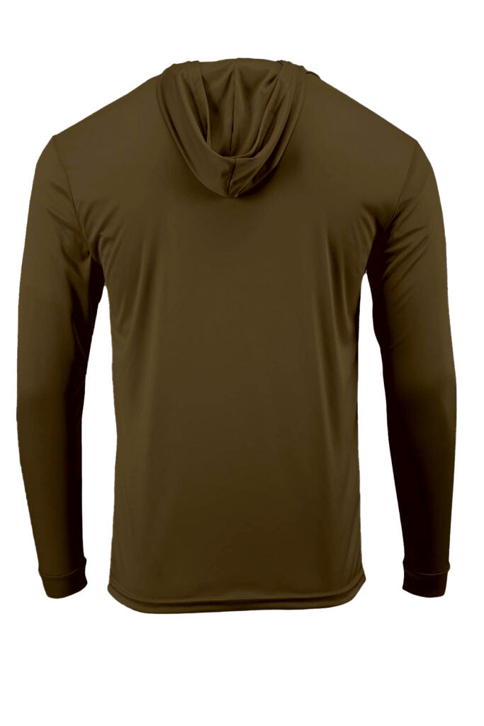 Paragon 220 Bahama Performance Hooded Long Sleeve T-Shirt - Woodland Brown