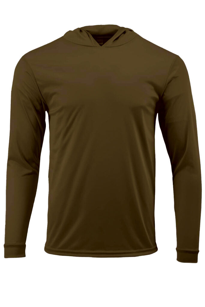 Paragon 220 Bahama Performance Hooded Long Sleeve T-Shirt - Woodland Brown