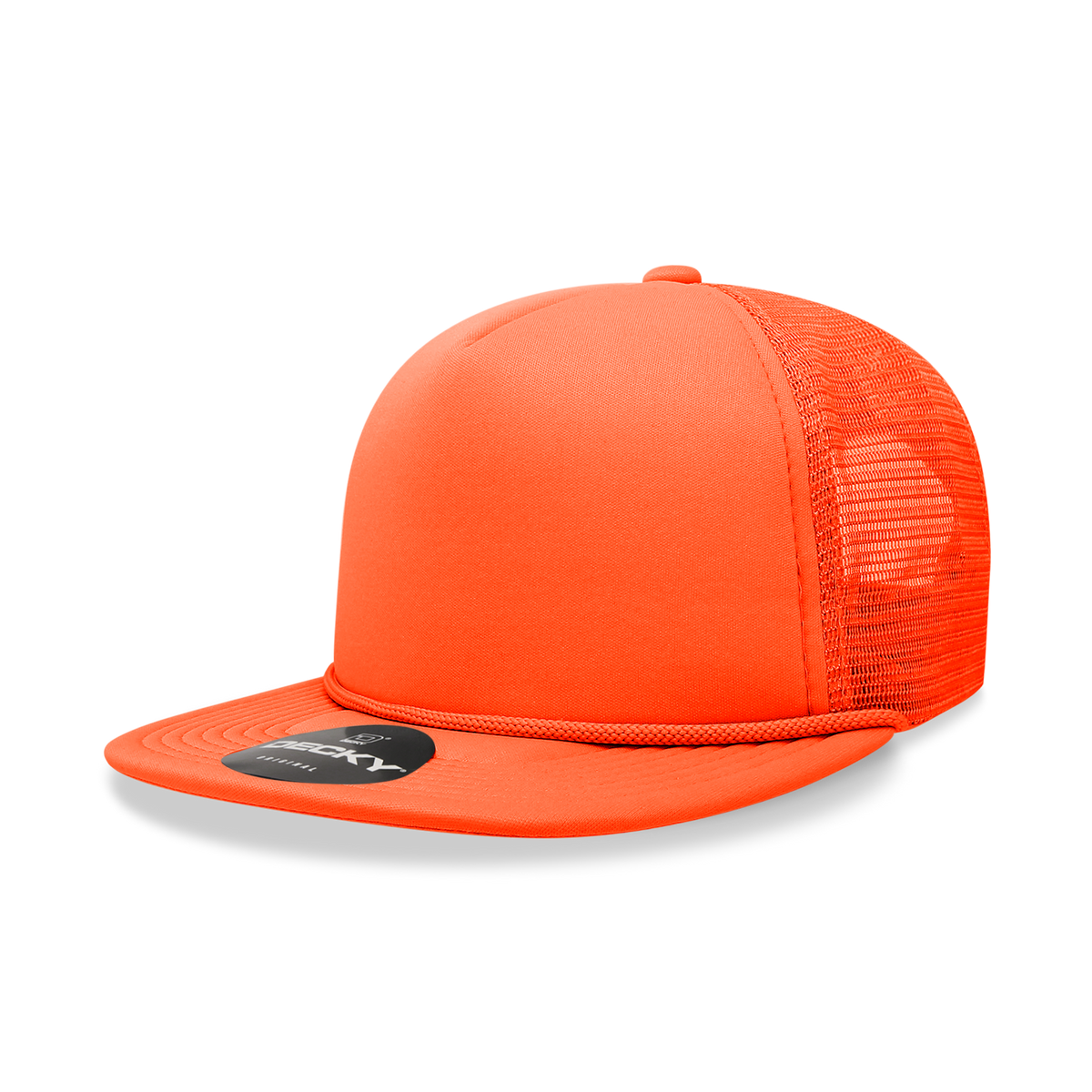 Decky 223 5 Panel High Profile Structured Foam Trucker - Orange