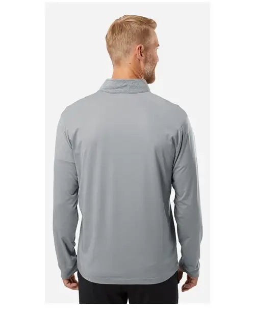 Adidas A522 Heather Block Print Quarter-zip Pullover - Grey Three Melange Black