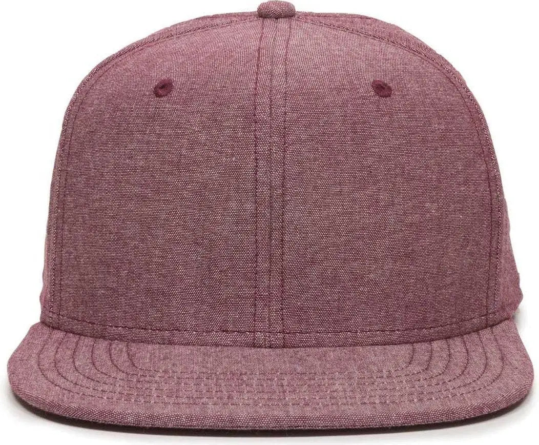 Oc Sports Redlbl105 Adjustable Flat Bill Heathered Cap - Red - 6 7/8’’ - 7 1/2’’