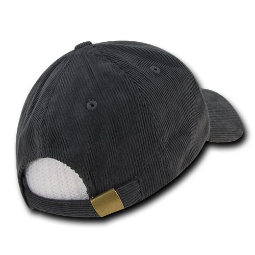 Decky 231 6 Panel Low Profile Structured Corduroy Cap - Charcoal